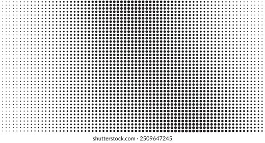 Monochrome gradient halftone dots background. Vector illustration. Abstract small grunge dots on white background