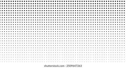 Monochrome gradient halftone dots background. Vector illustration. Abstract small grunge dots on white background