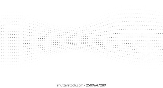 Monochrome gradient halftone dots background. Vector illustration. Abstract small grunge dots on white background