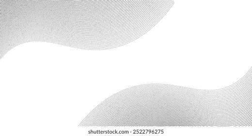 Fondo de puntos semitono degradado monocromo. Ilustración vectorial. Abstractas puntos Pequeños del grunge en el fondo blanco