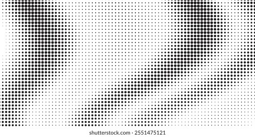 Monochrome gradient halftone dots background. Overlay png illustration. Abstract grunge dots