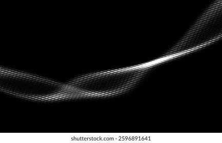 Monochrome gradient halftone dots background. Vector illustration. Abstract grunge dots on black background
