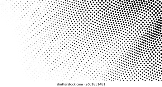 Monochrome gradient halftone dots background. Vector illustration. Abstract small grunge dots on white  arts modern
