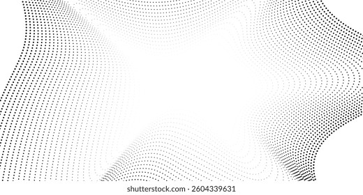 Monochrome gradient halftone dots background. Vector illustration. Abstract small grunge dots on white background. modern