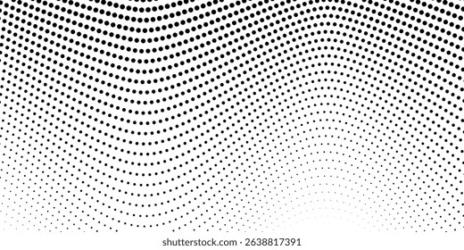 Monochrome gradient halftone dots background. Vector illustration. Abstract small grunge dots on white background