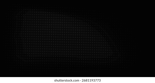 Monochrome gradient halftone dots background. Vector illustration. Abstract small grunge dots on black background