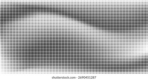 Fondo de puntos semitono degradado monocromo. Ilustración vectorial. Abstractas puntos Pequeños del grunge en el fondo blanco