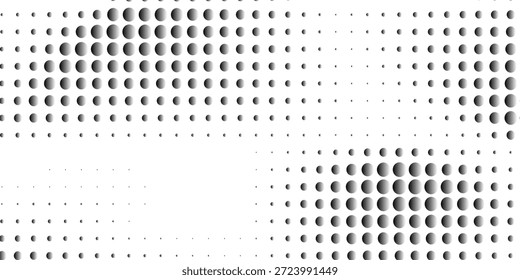 Farbverlauf-Rasterpunkte einfarbiger Hintergrund. Vektorgrafik. Abstrakte kleine farbige Punkte auf weißem Hintergrund, Vektorgrafik