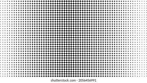 Monochrome gradient halftone shine dots background. Pop art pattern template, texture. Geometric Vector Retro Illustration.