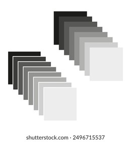 Cuadrados de degradado monocromo. Abstractas diseño geométrico. Arte vectorial. Concepto minimalista.