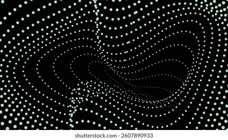 Monochrome gradient wave with dot arrow formation