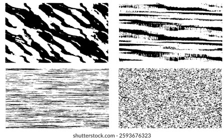 Monochrome Gradients, A collection of textures showcasing diverse patterns and high contrast, ideal for backgrounds and artistic design elements utilizing a black and white palette