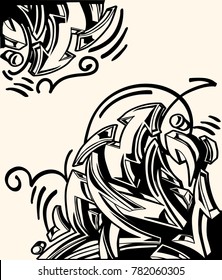 Monochrome graffiti arrows background