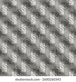 Monochrome Grain Broken Block Pattern