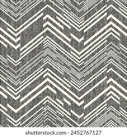 Motif de Chevron brisé de grain monochrome