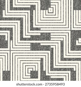 Monochrome Grain Broken Dashed Geometric Pattern