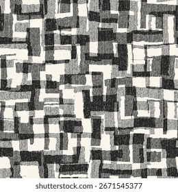 Monochrome Grain Broken Graphic Patchwork Pattern