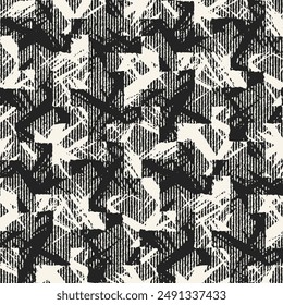 Monochrome Grain Broken Graphic Pattern