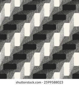 Monochrome Grain Broken Graphic Pattern