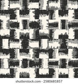 Monochrome Grain Broken Graphic Tile Check Pattern