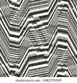 Monochrome Grain Broken Striped Pattern