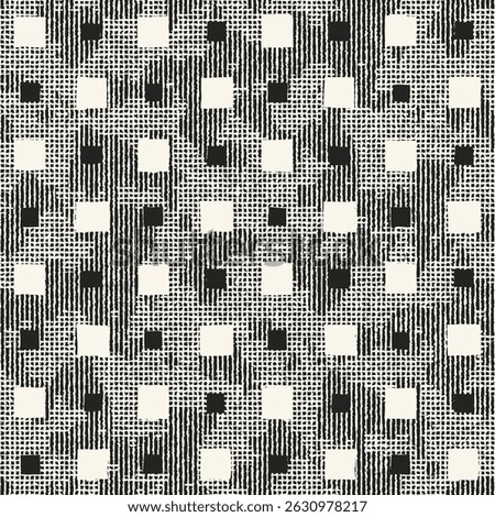 Monochrome Grain Broken Variegated Square Dot Pattern
