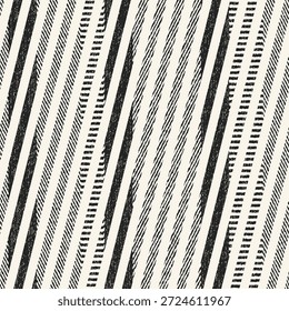 Monochrome Grain Broken Variegated Stripes Pattern