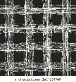 Monochrome Grain Brushed Check Pattern