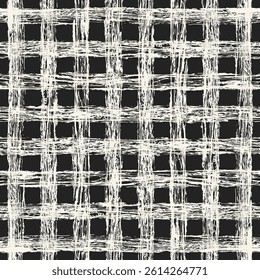 Monochrome Grain Brushed Check Pattern