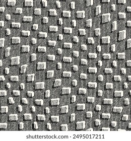 Monochrome Grain Bumpy Square Dot Pattern