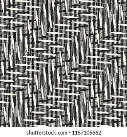 Monochrome Grain Dashed Zigzag Pattern