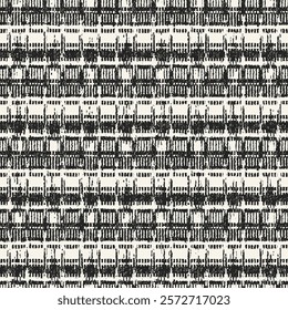 Monochrome Grain Degrade Checked Pattern