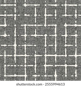 Monochrome Grain Distortion Windowpane Check Pattern