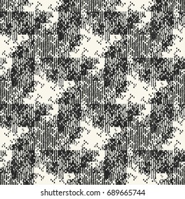 Monochrome Grain Distressed Subtle  Checked Pattern