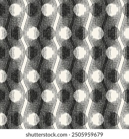 Monochrome Grain Dot Wave Pattern