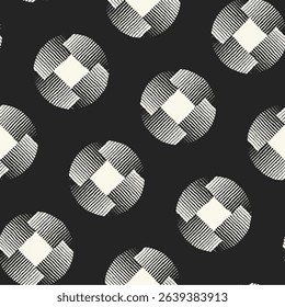 Monochrome Grain Floral Dot Pattern