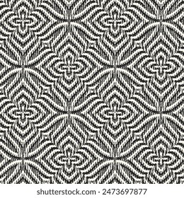Patrón de rejilla floral de grano monocromo
