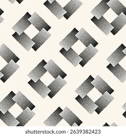 Monochrome Grain Floral Square Dot Pattern