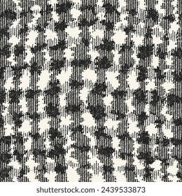 Monochrome Grain Folk Check Pattern
