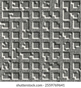 Monochrome Grain Glitch Check Pattern