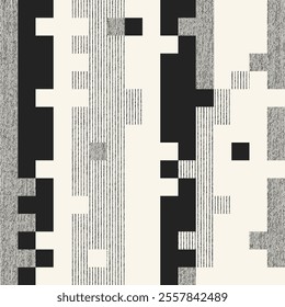 Monochrome Grain Glitch Stripe Pattern