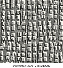 Monochrome Grain Irregular Check Pattern