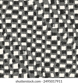 Monochrome Grain Irregular Check Pattern