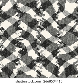 Monochrome Grain Irregular Check Pattern