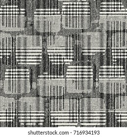 Monochrome Grain Irregular Checked Pattern