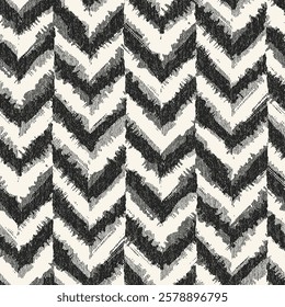Monochrome Grain Irregular Chevron Pattern