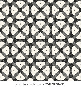 Monochrome Grain Kaleidoscope Graphic Pattern