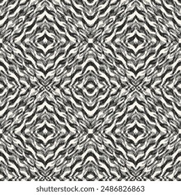 Monochrome Grain Mottle Kaleidoscope Pattern