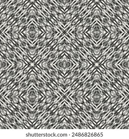 Monochrome Grain Mottle Kaleidoscope Pattern