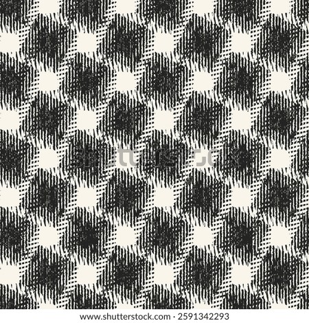 Monochrome Grain Mottled Check Pattern